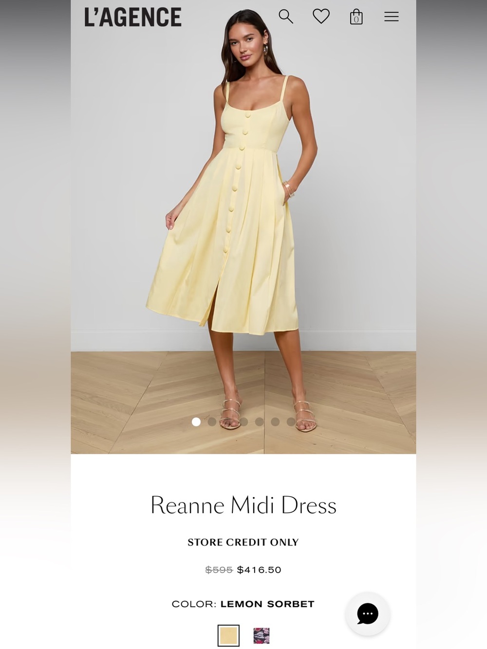 L'AGENCE Lemon Sorbet Button-Front Midi Skirt